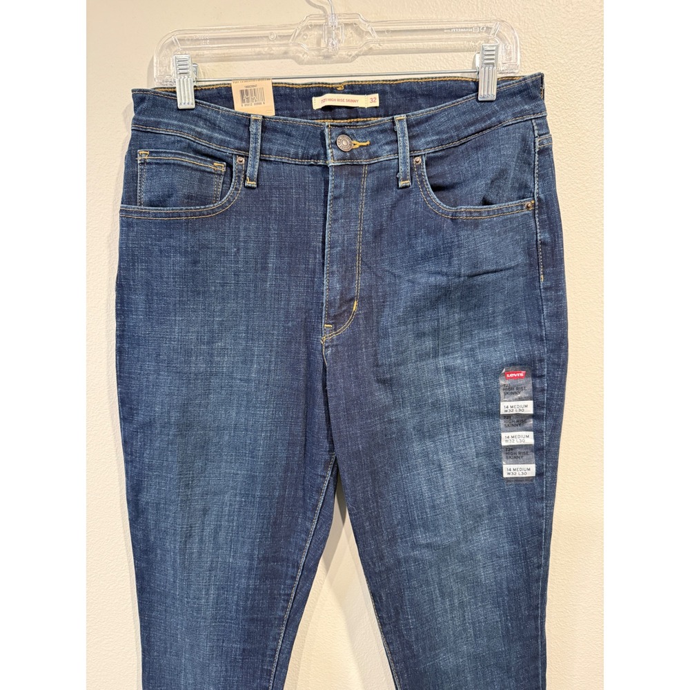 Levi's 721 High Rise Skinny Jeans Dark Wash Women's Size 14 Medium W32 L30 - Picture 2 of 8